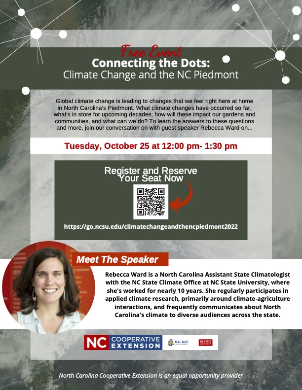 Connecting the Dots Climate Change & the NC Piedmont Piedmont